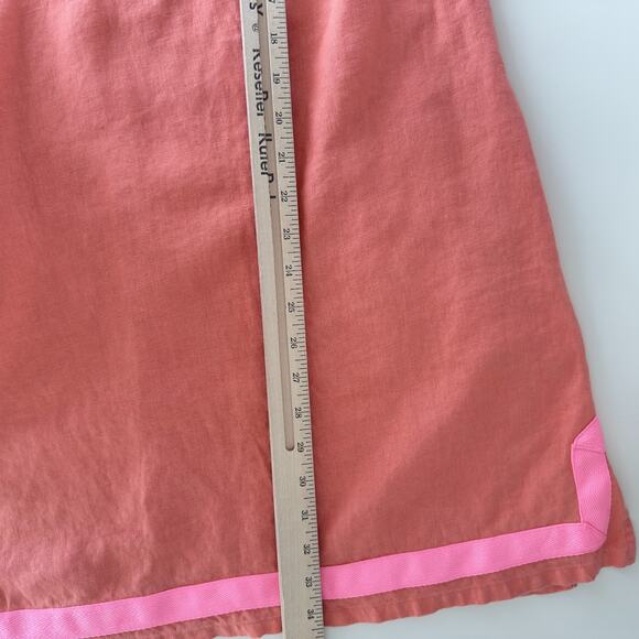 Sail To Sable Linen Dress XL Linen Classic Tunic Resort Coastal Coral Sleeveless - Picture 12 of 12